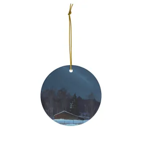 Ben Bauer: "Grant Barns at Night" - Ceramic Ornament, 1-Pack