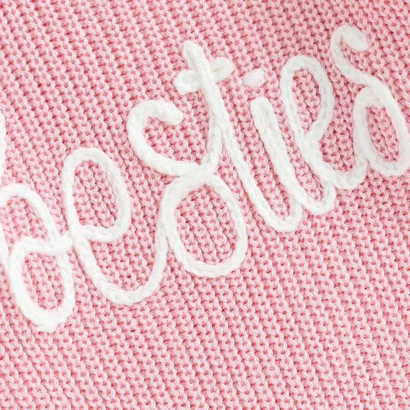 BESTIES - Pink Baby Girl Deluxe Sweater Layette Fall Winter