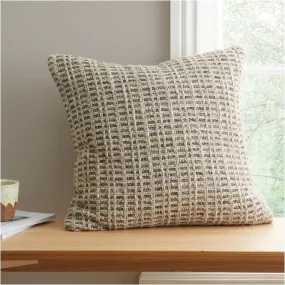 Bianca Fine Linens Amble Linen Blend Cushion Natural and Charcoal Grey