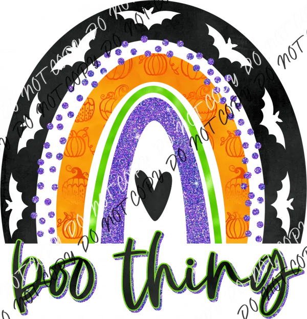 Boo Thing Halloween Rainbow DTF Transfer