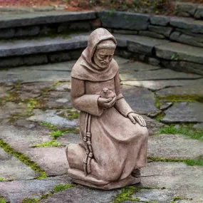 Campania International Kneeling St. Francis with Bird Statue