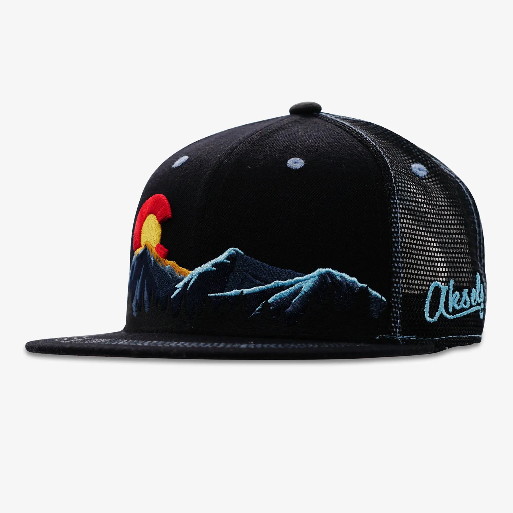 Colorado Mountain Night Time Flatbill Snapback Hat