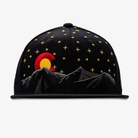 Colorado Mountain Starry Night Flatbill Snapbak Hat