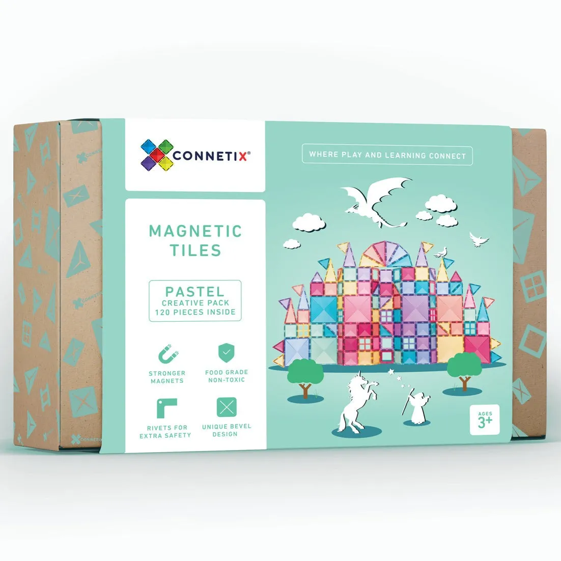 Connetix Tiles - 120 Piece Creative Pack - Pastel