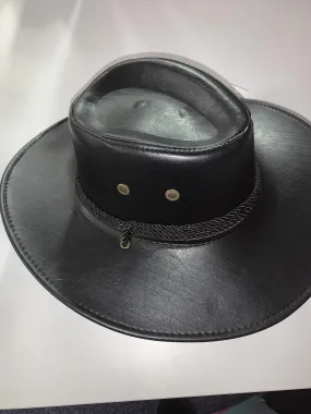 Cowboy Hat - Faux Leather Black