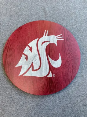 Crimson WSU Circle Sign