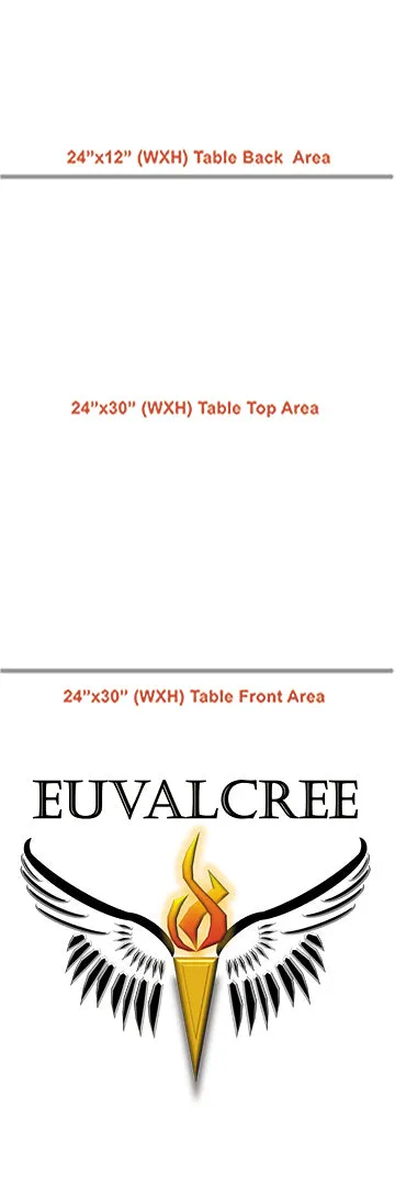 Customize Table Runner with your logo or Design From 48"x72 to  48"x90"  Great for trade show booths