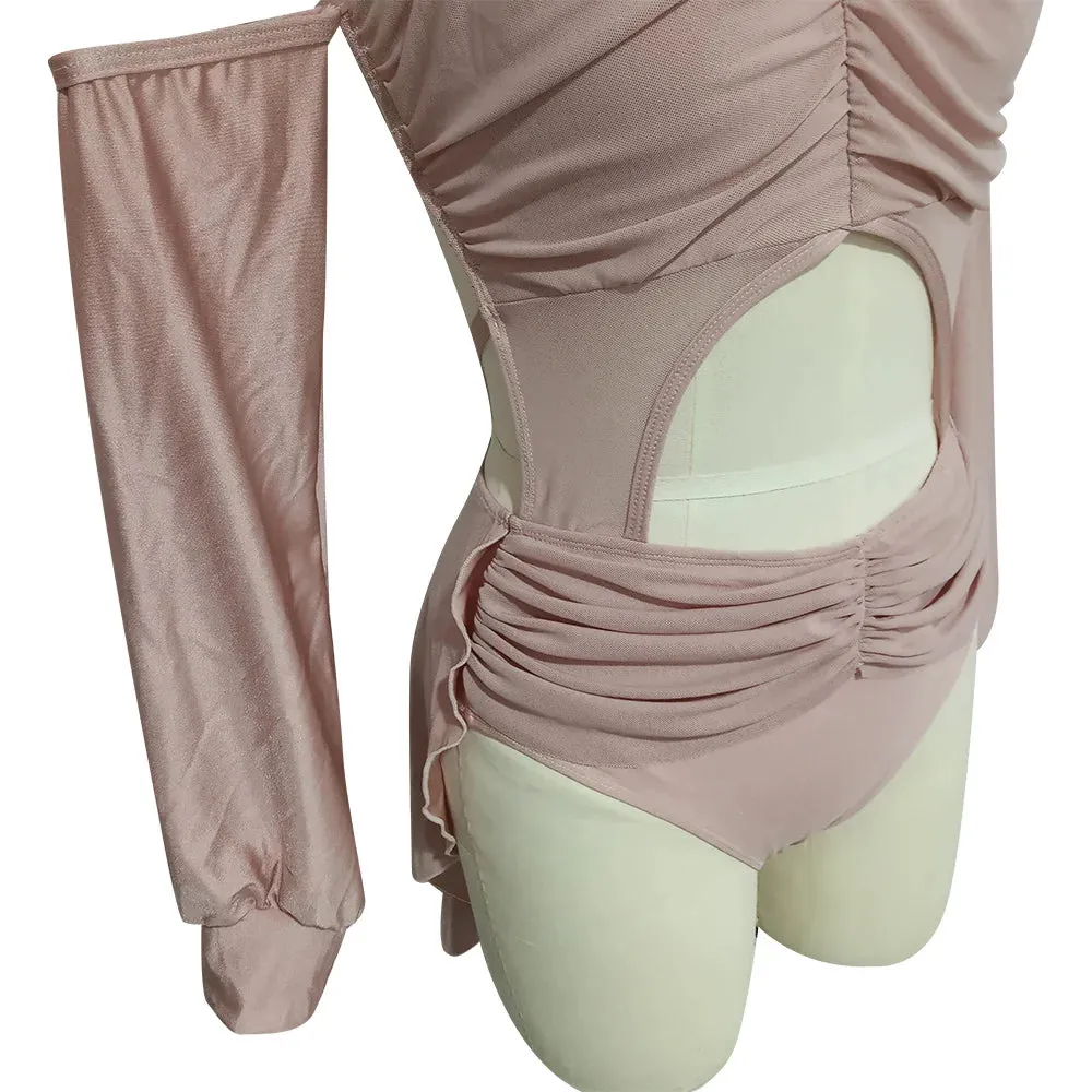 #D15151 ADULT Nylon/Lycra Mesh Modern Contempory Costume- Dance School Troupe or Solo Performance