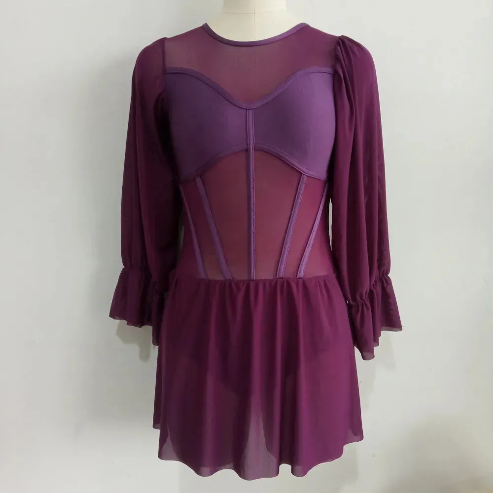 D633-C CHILDS Nylon/Lycra Mesh Lyrical- Contempory Costume- Dance School - Troupe or Solo Performance