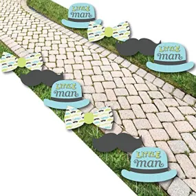 Dashing Little Man Mustache Party - Lawn Decorations - Outdoor Baby Shower or Birthday Party Yard Decorations - 10 Piece