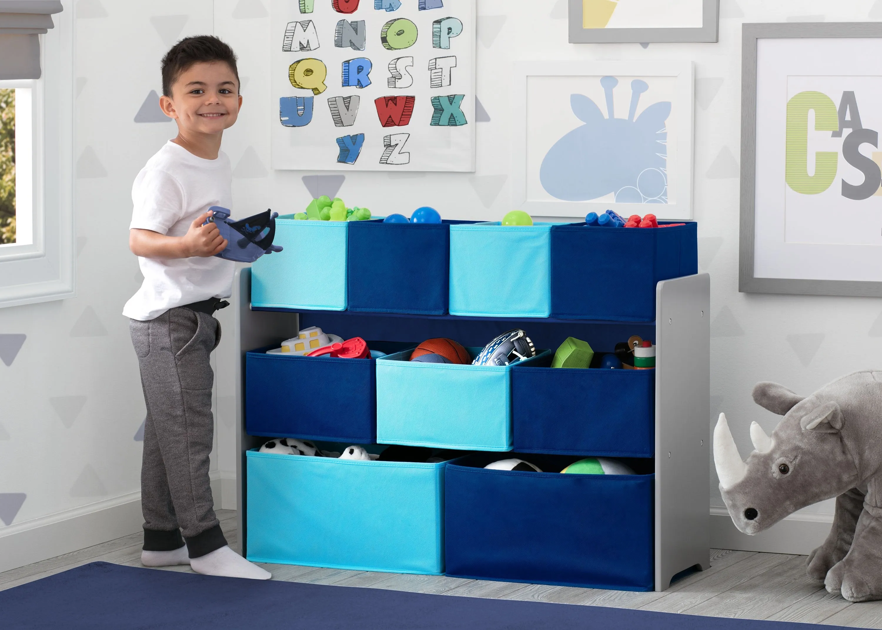 Deluxe Multi-Bin Toy Organizer with Storage Bins