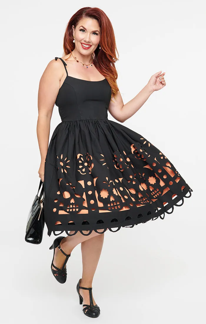 Dia de Los Muertos panel swing dress