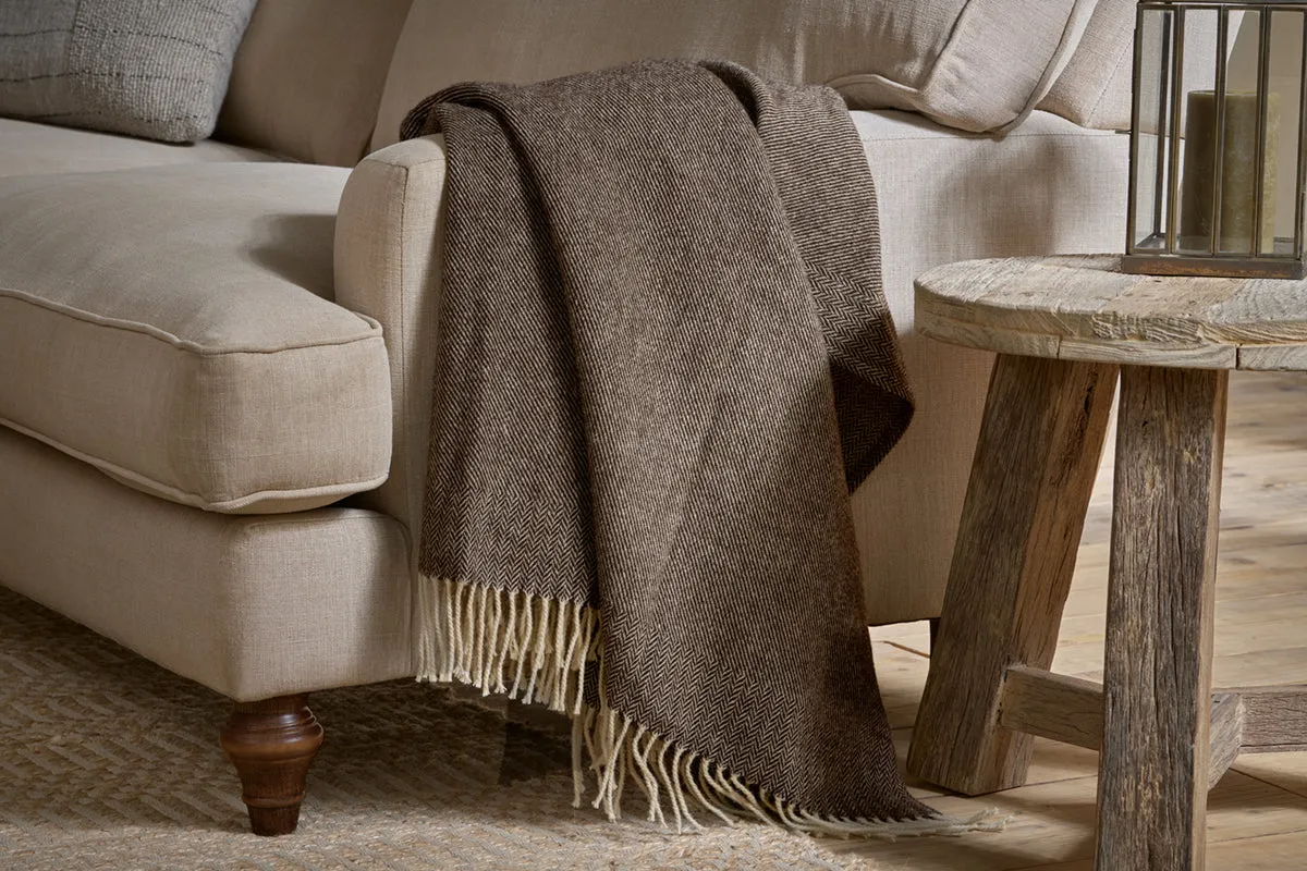 Dilli Wool Throw - Dark Brown