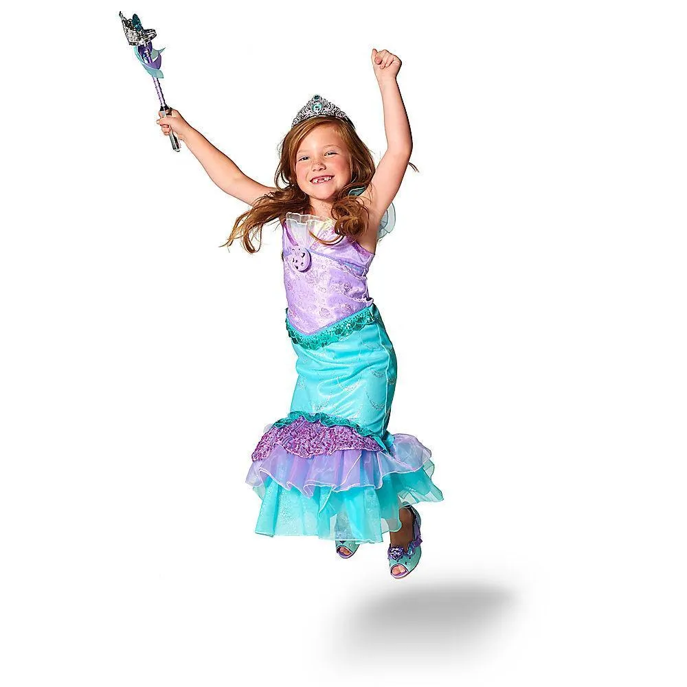 Enchanting Disney Ariel Costume with Sound Effects for Kids - Magical Mermaid Dress-Up Outfit