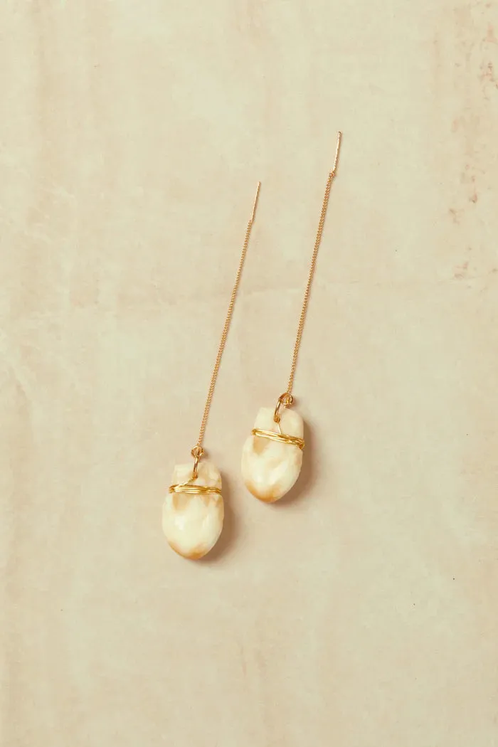 Elk Ivory Threaded Drop Earrings