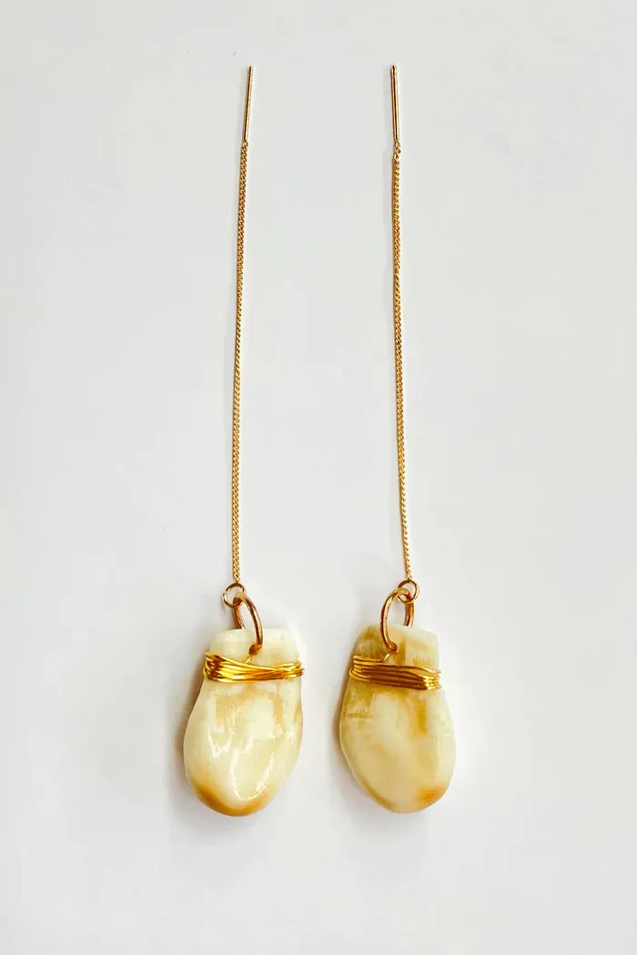 Elk Ivory Threaded Drop Earrings