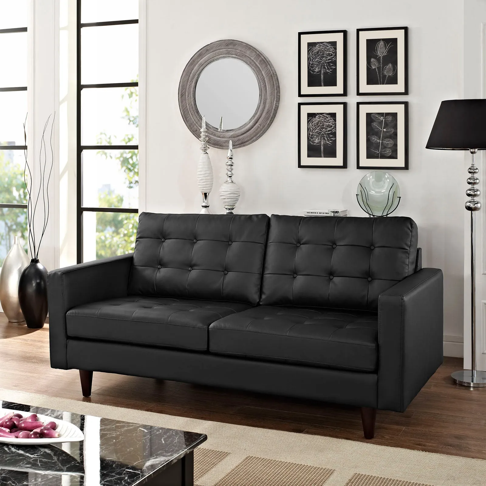 Empress Bonded Leather Loveseat