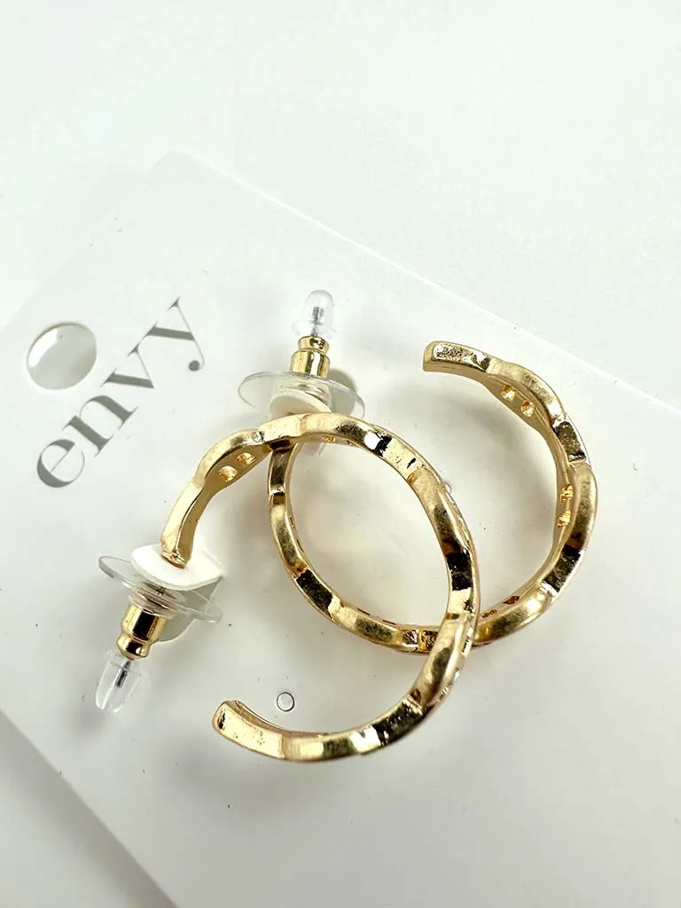 Envy Anchor Hoop Earrings - Gold