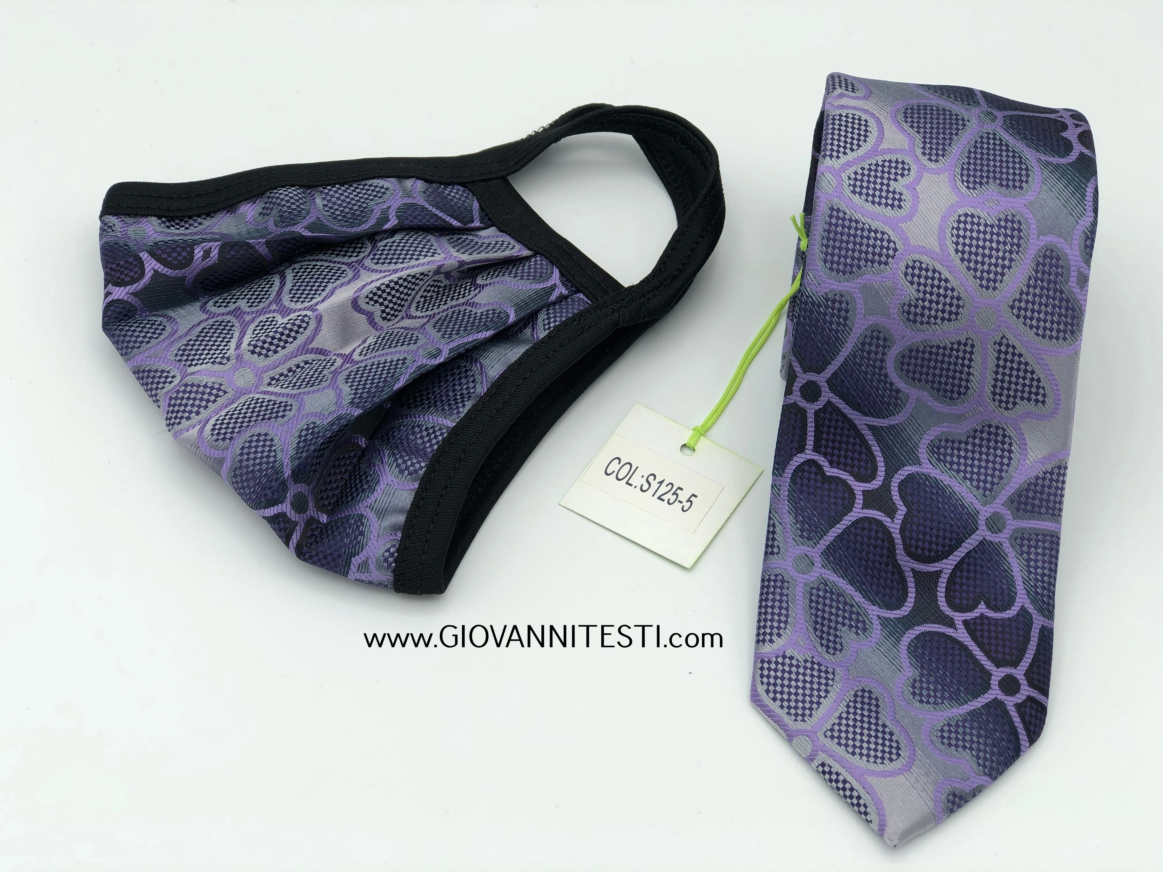 Face Mask & Tie Set S125-5, Lavender