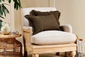 Feo Linen Cushion Cover - Charcoal