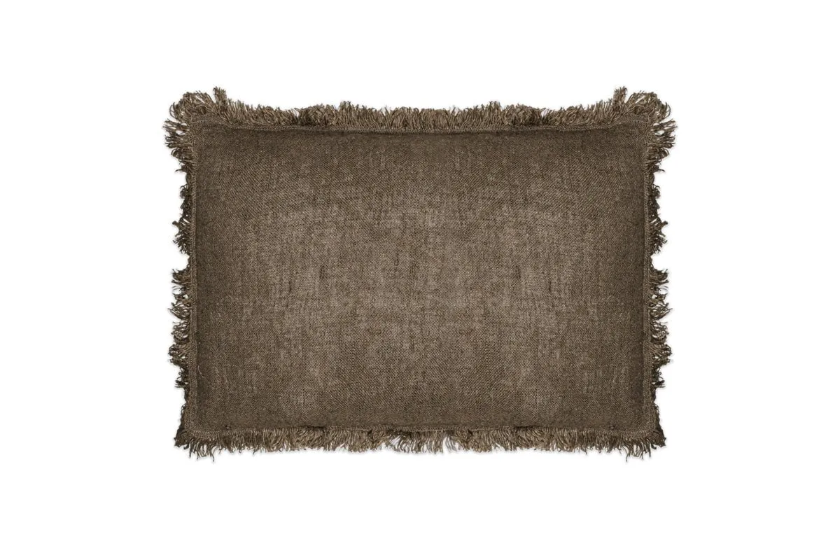 Feo Linen Cushion Cover - Charcoal