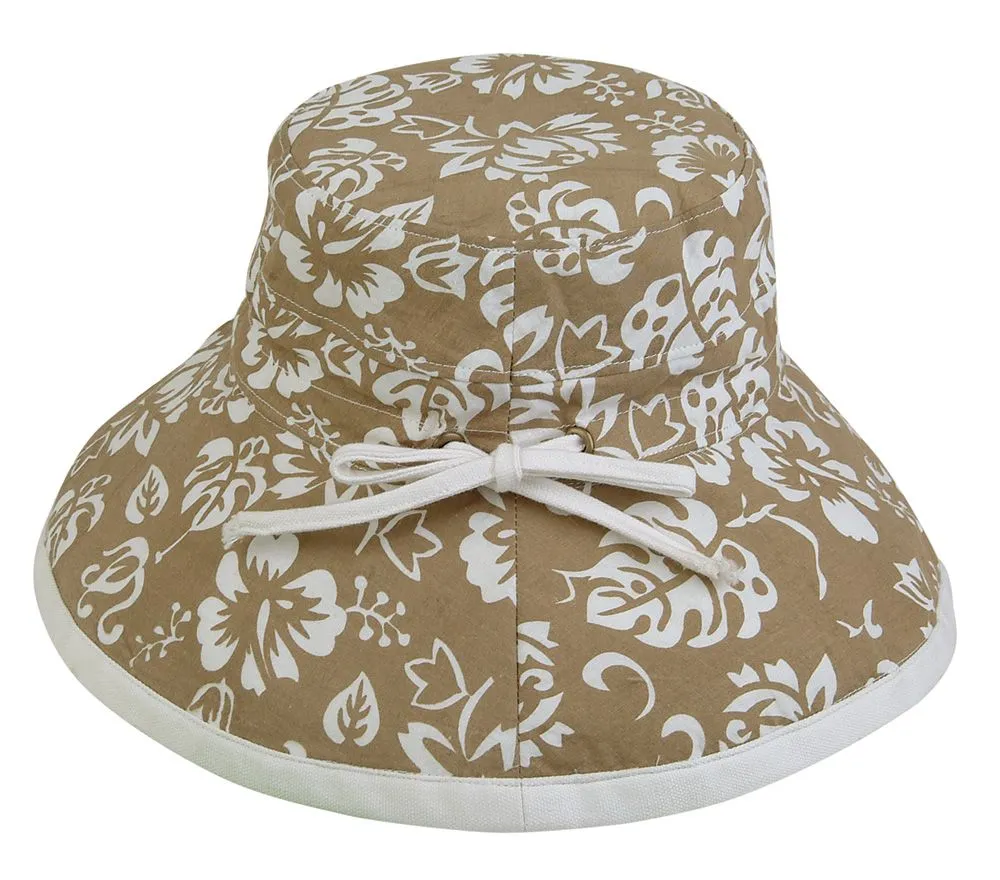 Floral Design Cotton Bucket Hat Perfect For Summer Outdoors Vacation Travel - FLORAL