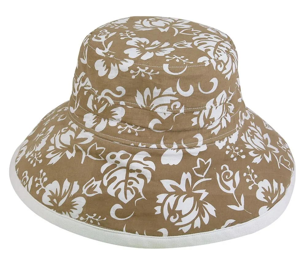 Floral Design Cotton Bucket Hat Perfect For Summer Outdoors Vacation Travel - FLORAL