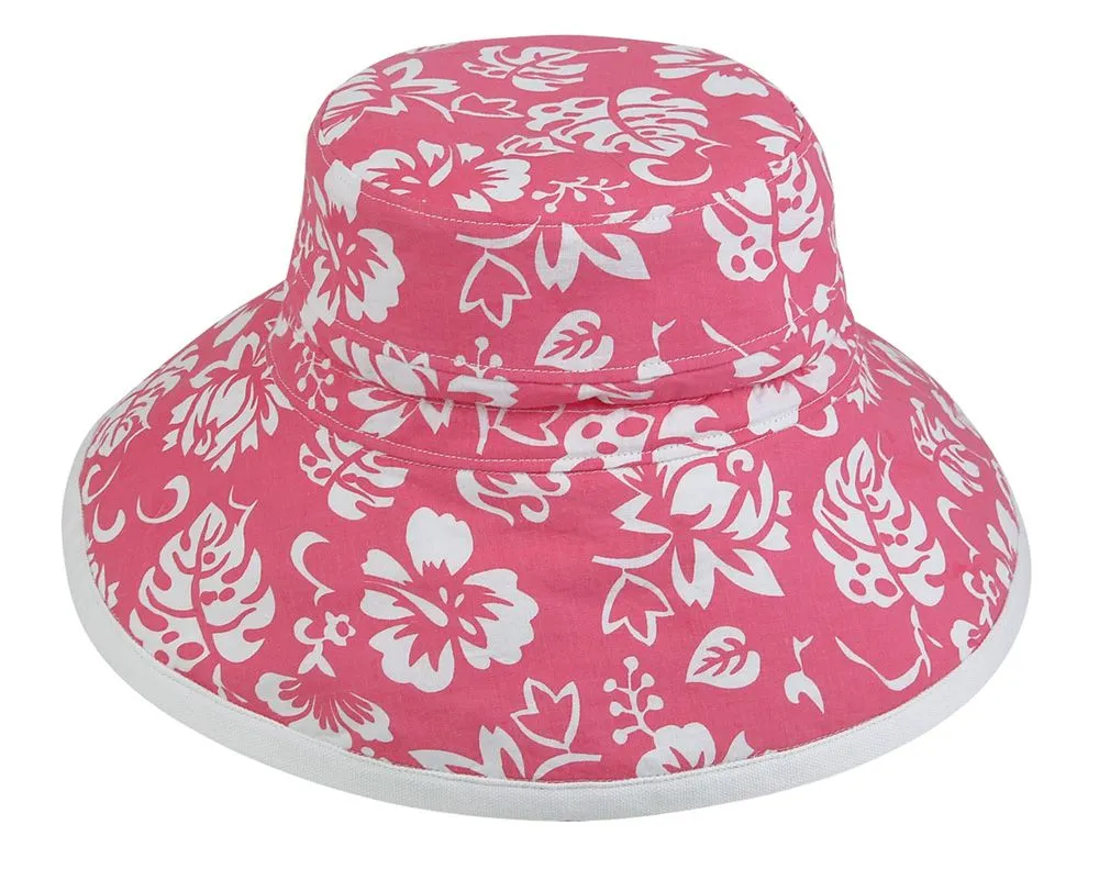 Floral Design Cotton Bucket Hat Perfect For Summer Outdoors Vacation Travel - FLORAL