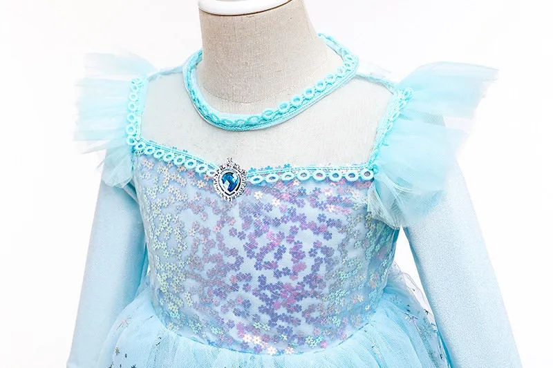 Frozen Elsa Inspired Princess Girls Cosplay Costume