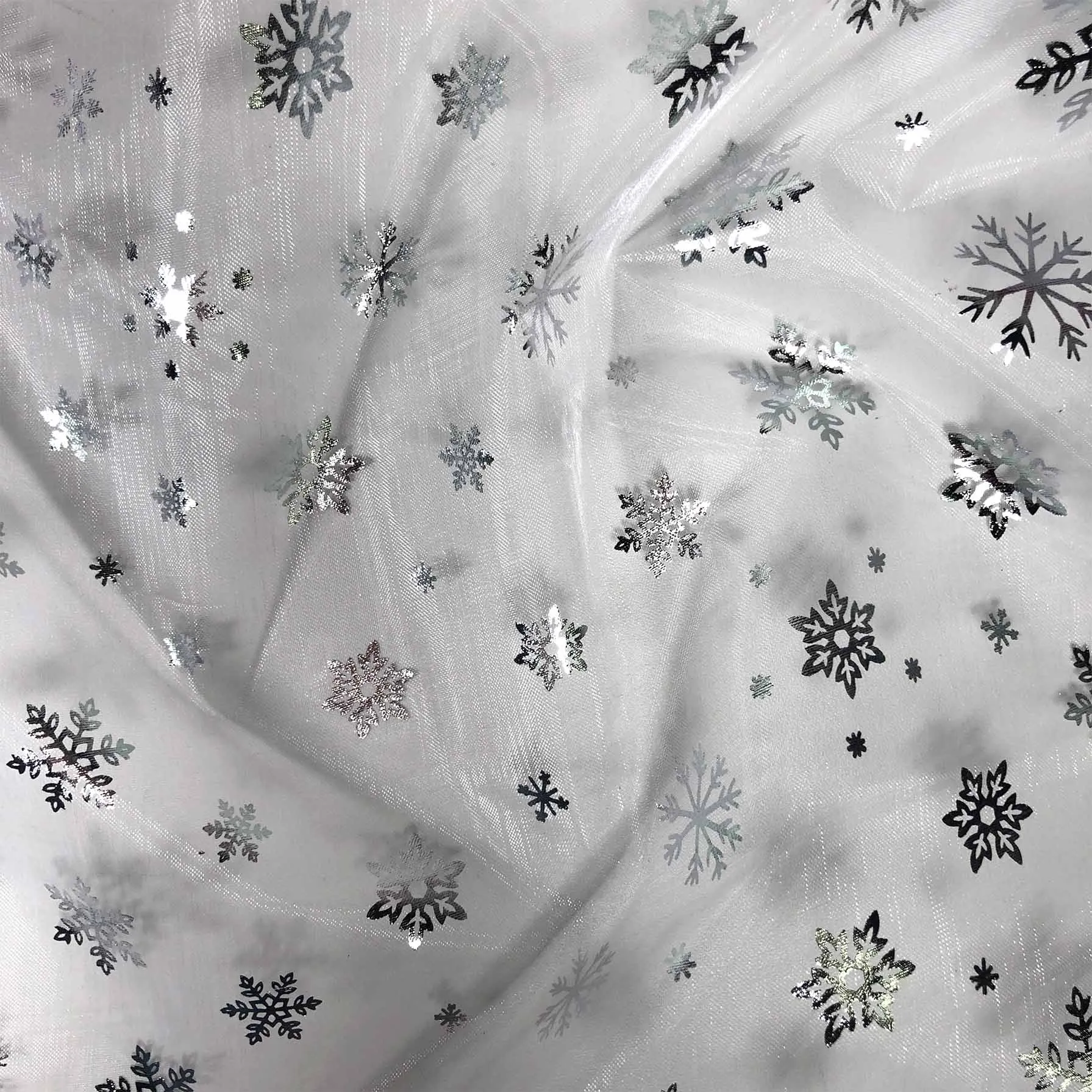 FS661_1 Snowflake Foil Organza