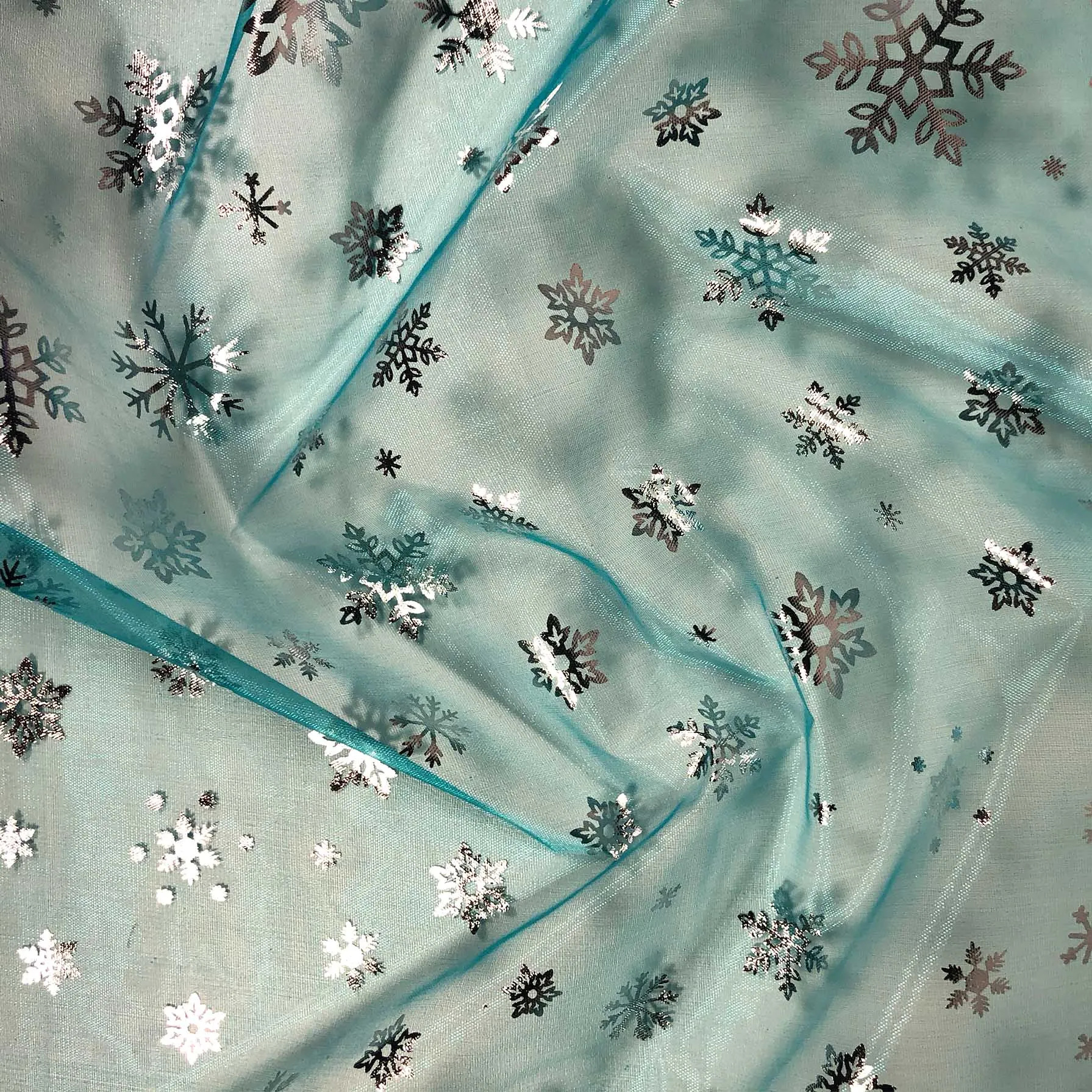 FS661_3 Snowflake Foil Organza