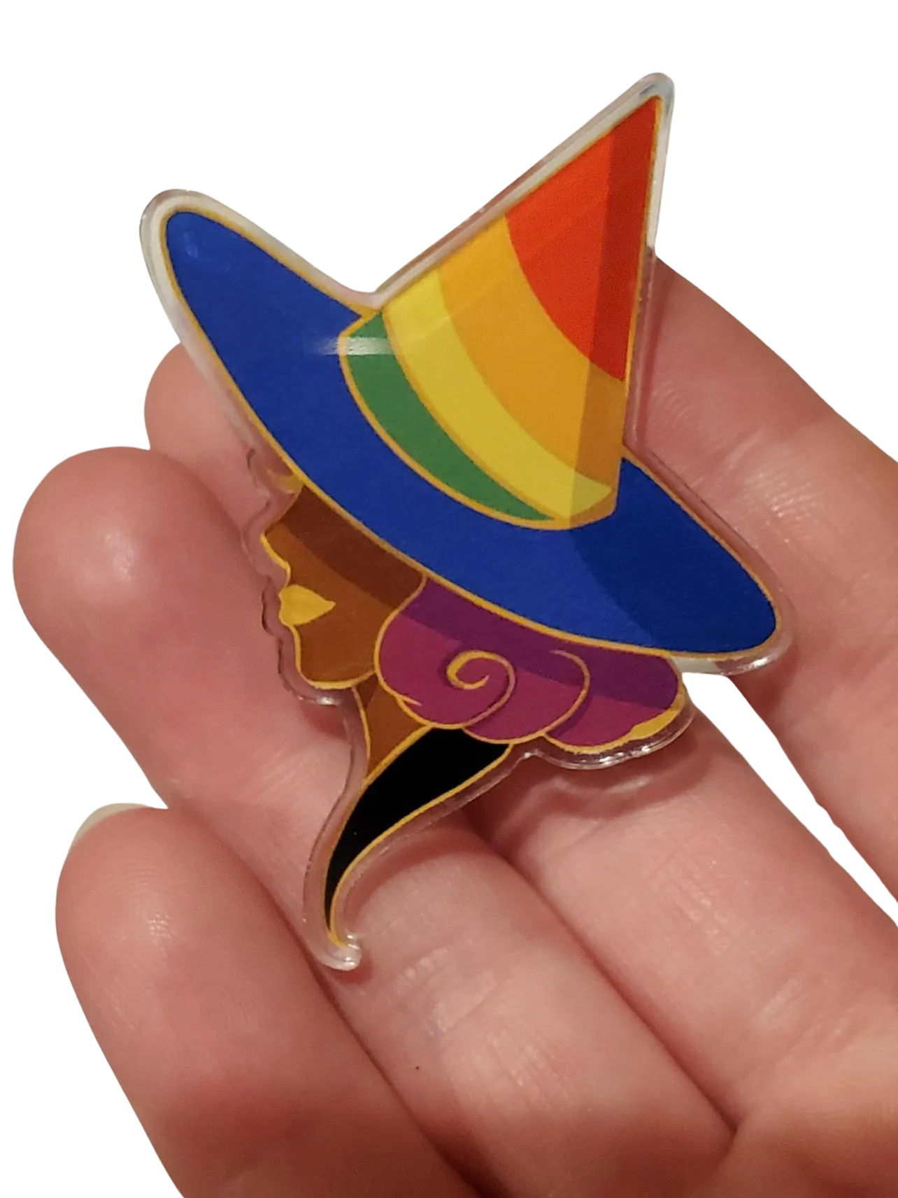 Gay Pride Witch - Enamel Pin