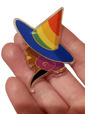 Gay Pride Witch - Enamel Pin