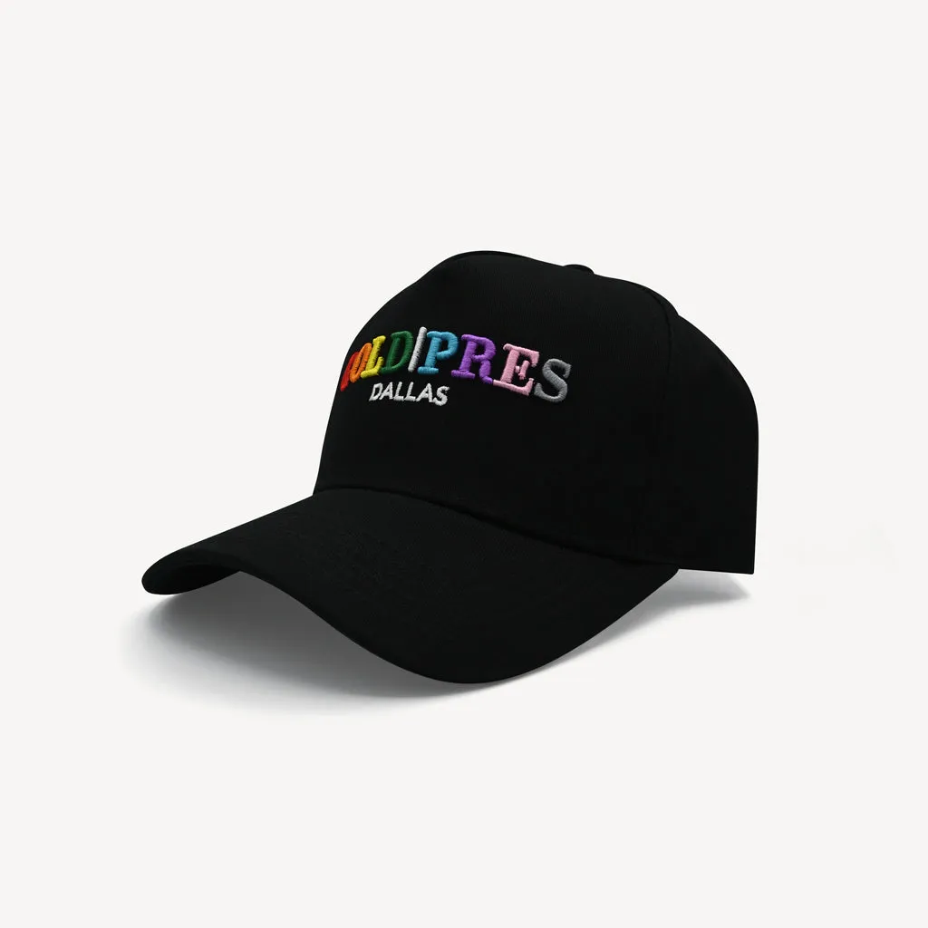 Gold Pres Dallas Classic Snapback Black & Rainbow