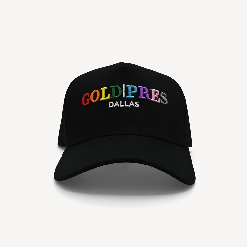 Gold Pres Dallas Classic Snapback Black & Rainbow