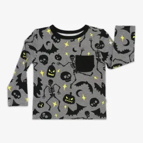 Gray Glowing Ghouls Pocket Tee