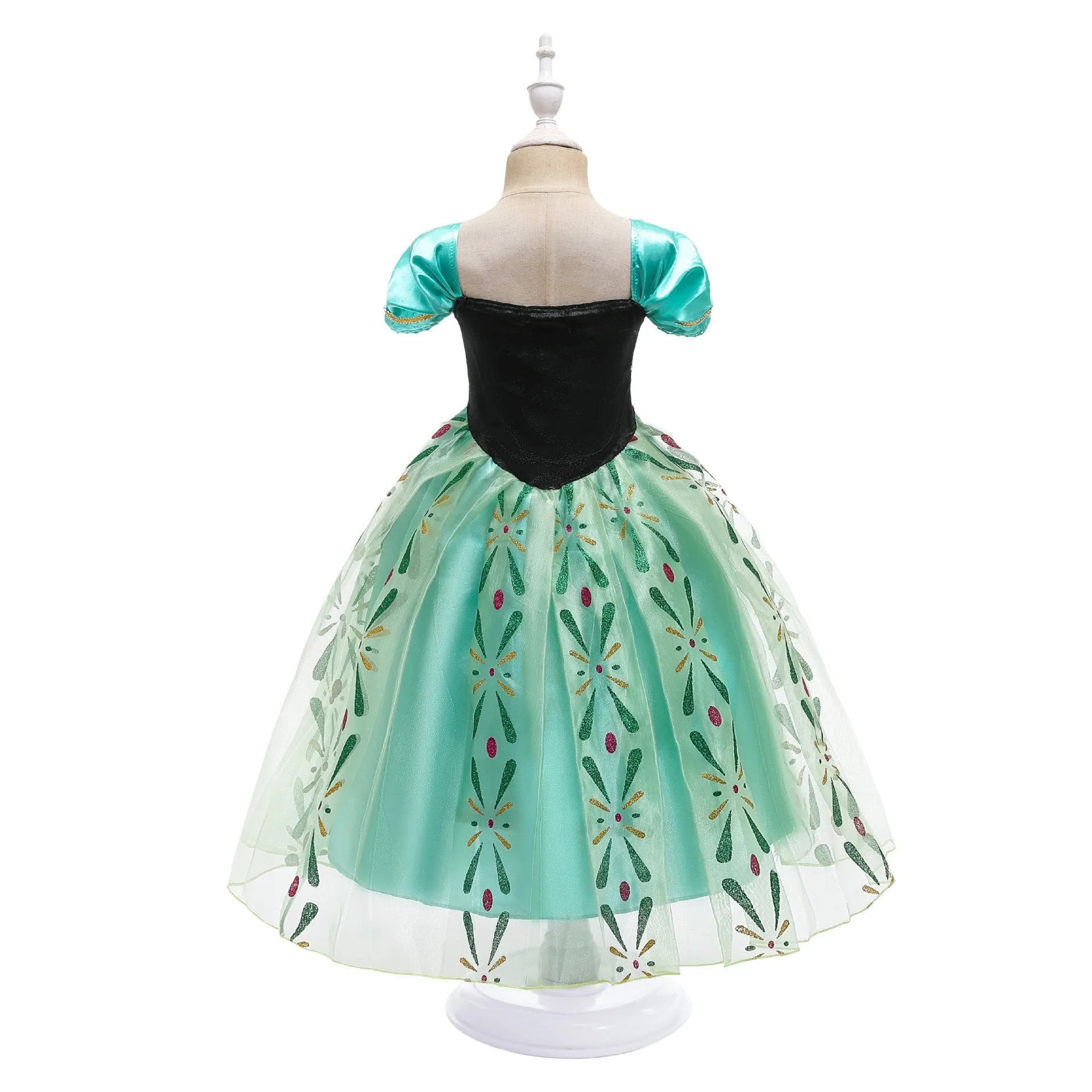 Green Princess Anna inspired Dress Costume For Girls