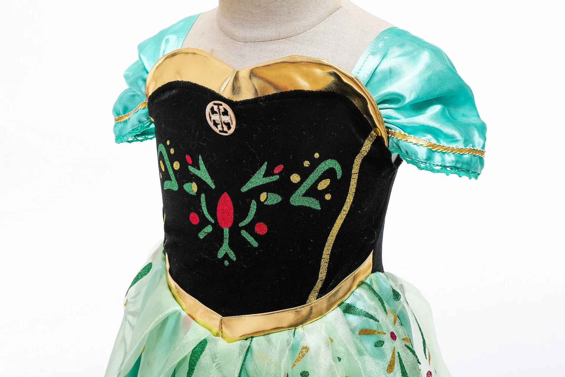 Green Princess Anna inspired Dress Costume For Girls