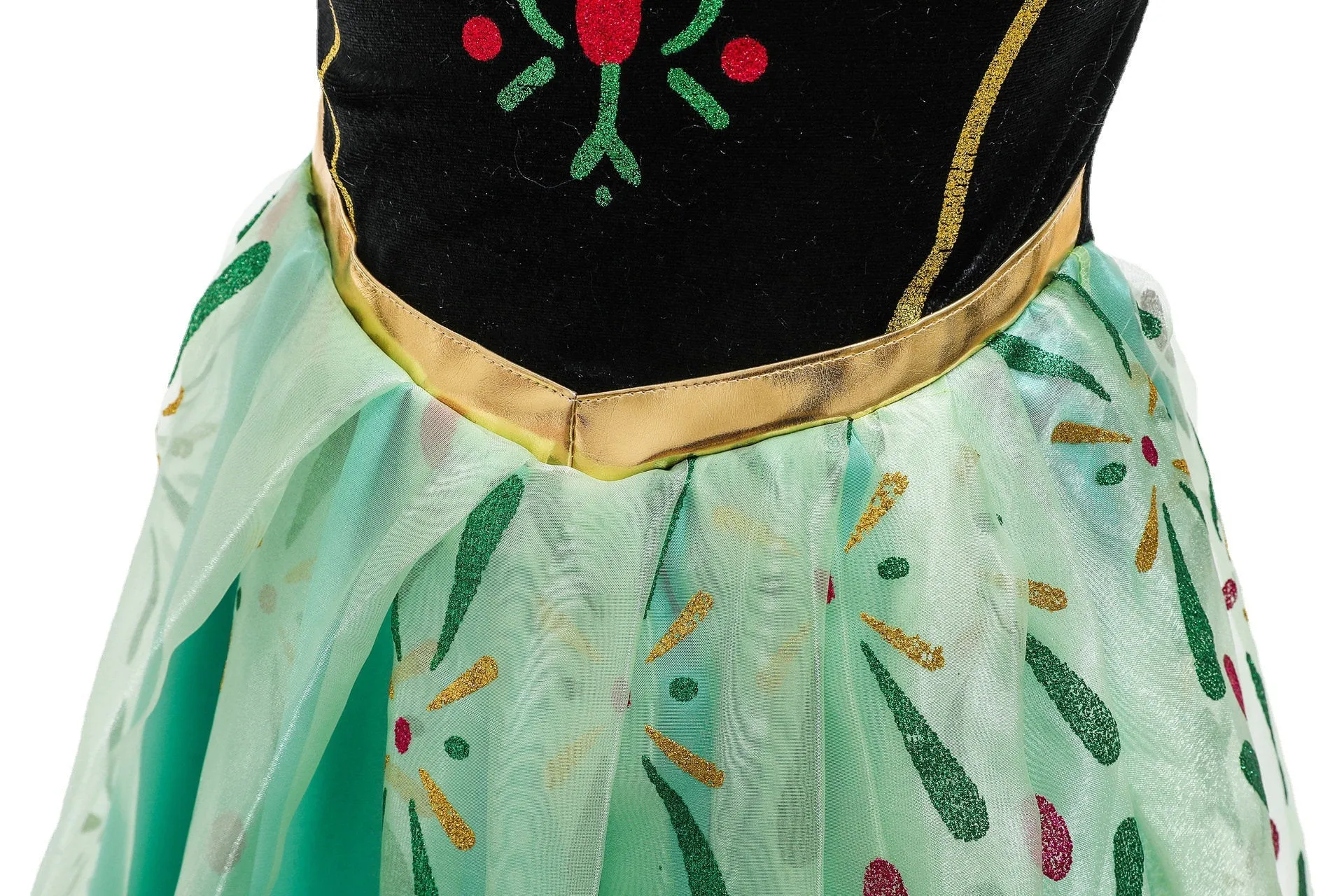 Green Princess Anna inspired Dress Costume For Girls