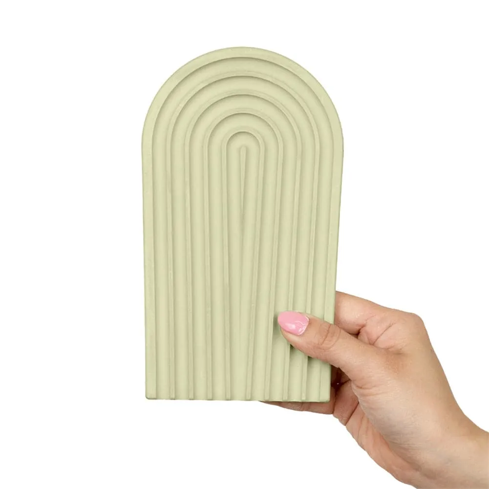 Grooved Arch Wave Photography Styling Handmade Plaster Props - 4 Pack (Matcha Green) (DEMO STOCK)