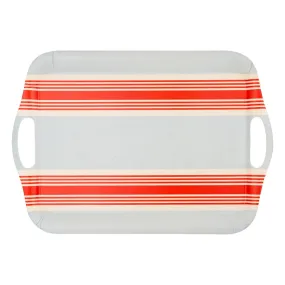 Hamptons Striped Chambray and Red Reusable Bamboo Tray