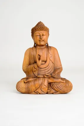 Hand Carved Wooden Meditating Buddha (40cm)