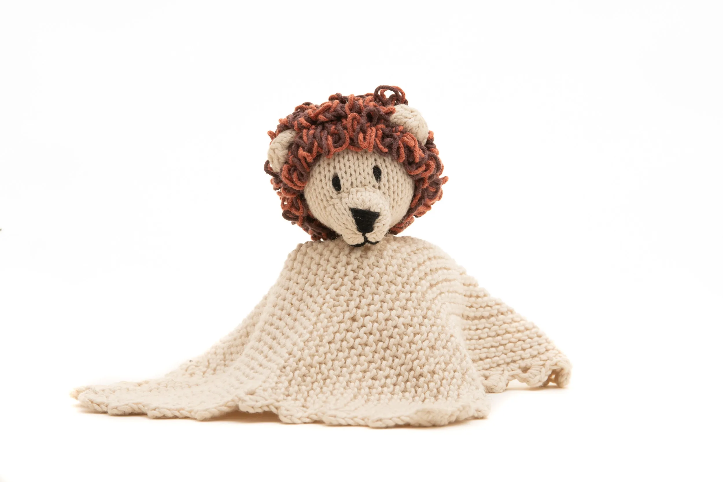 Hand Knitted Organic Cotton Lion Comforter