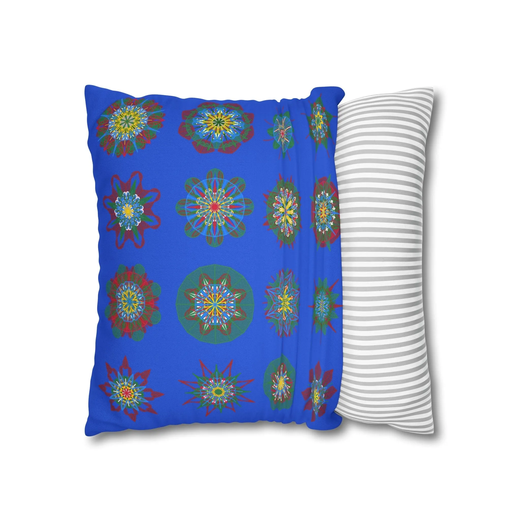 Handmade Mandala Art Pillowcase - Royal Blue