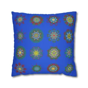 Handmade Mandala Art Pillowcase - Royal Blue