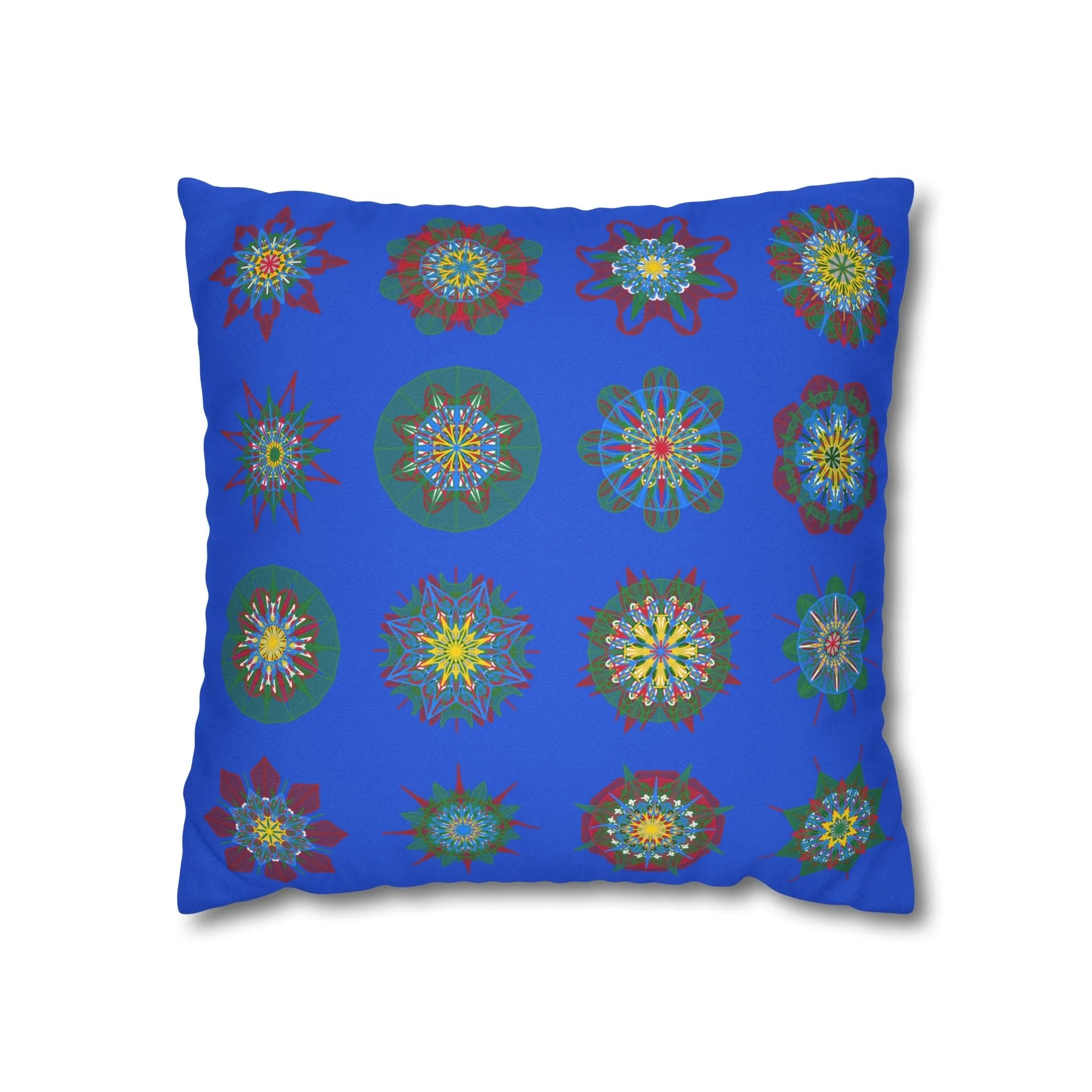 Handmade Mandala Art Pillowcase - Royal Blue