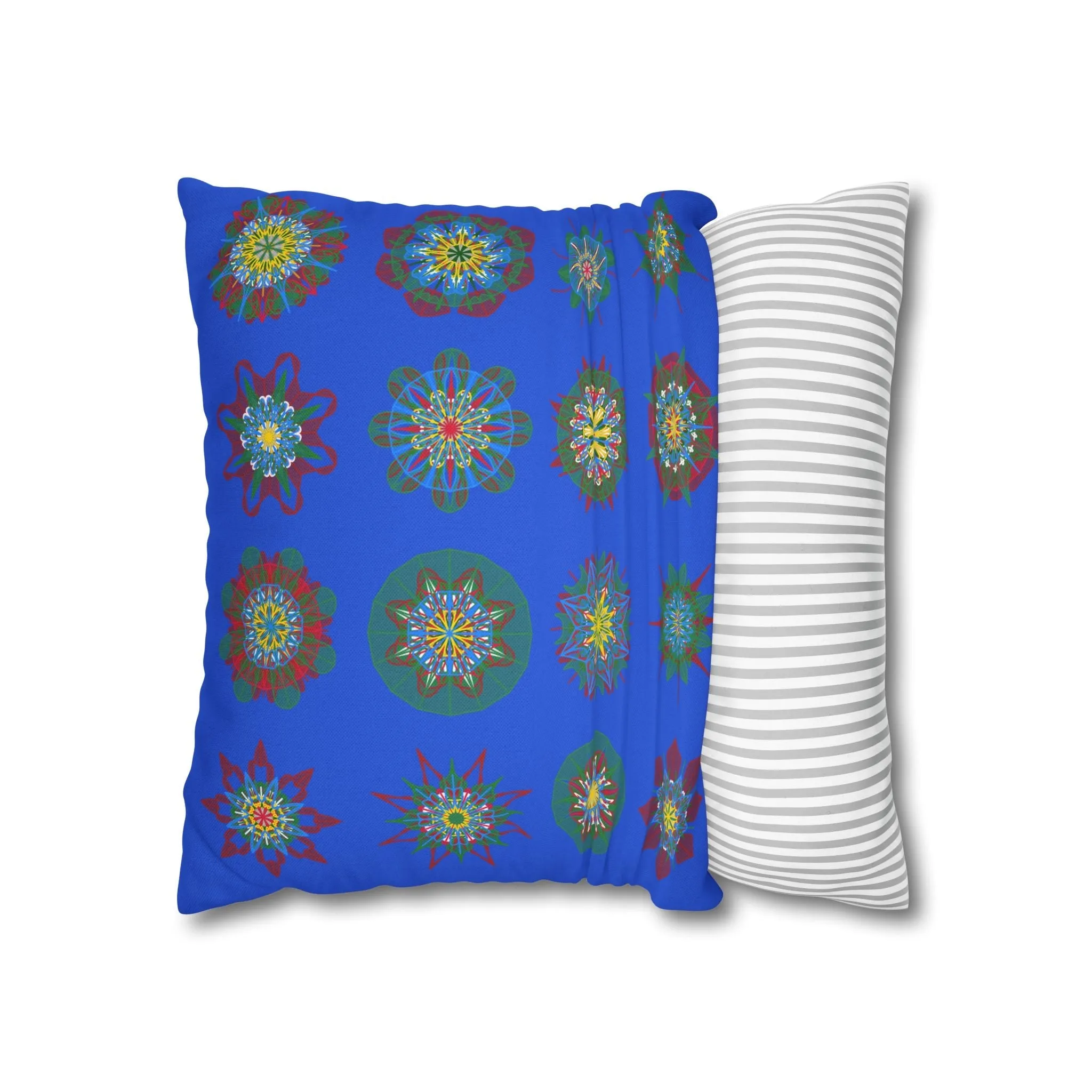 Handmade Mandala Art Pillowcase - Royal Blue