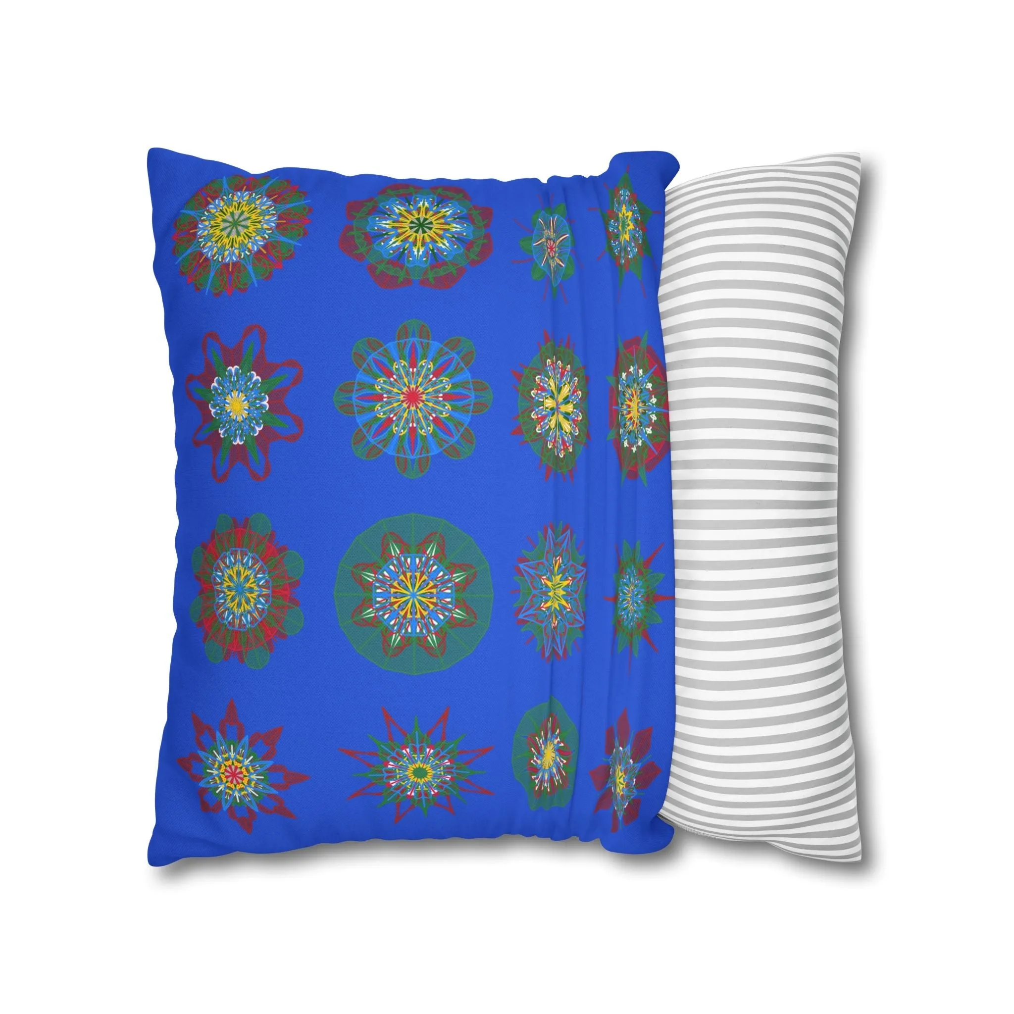 Handmade Mandala Art Pillowcase - Royal Blue