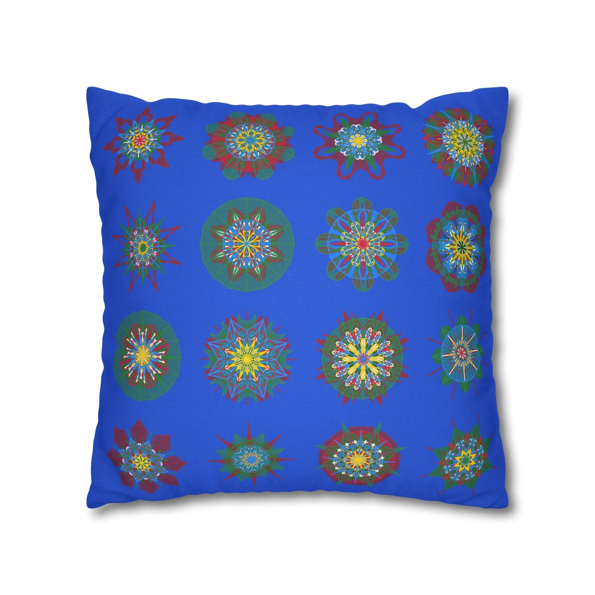 Handmade Mandala Art Pillowcase - Royal Blue