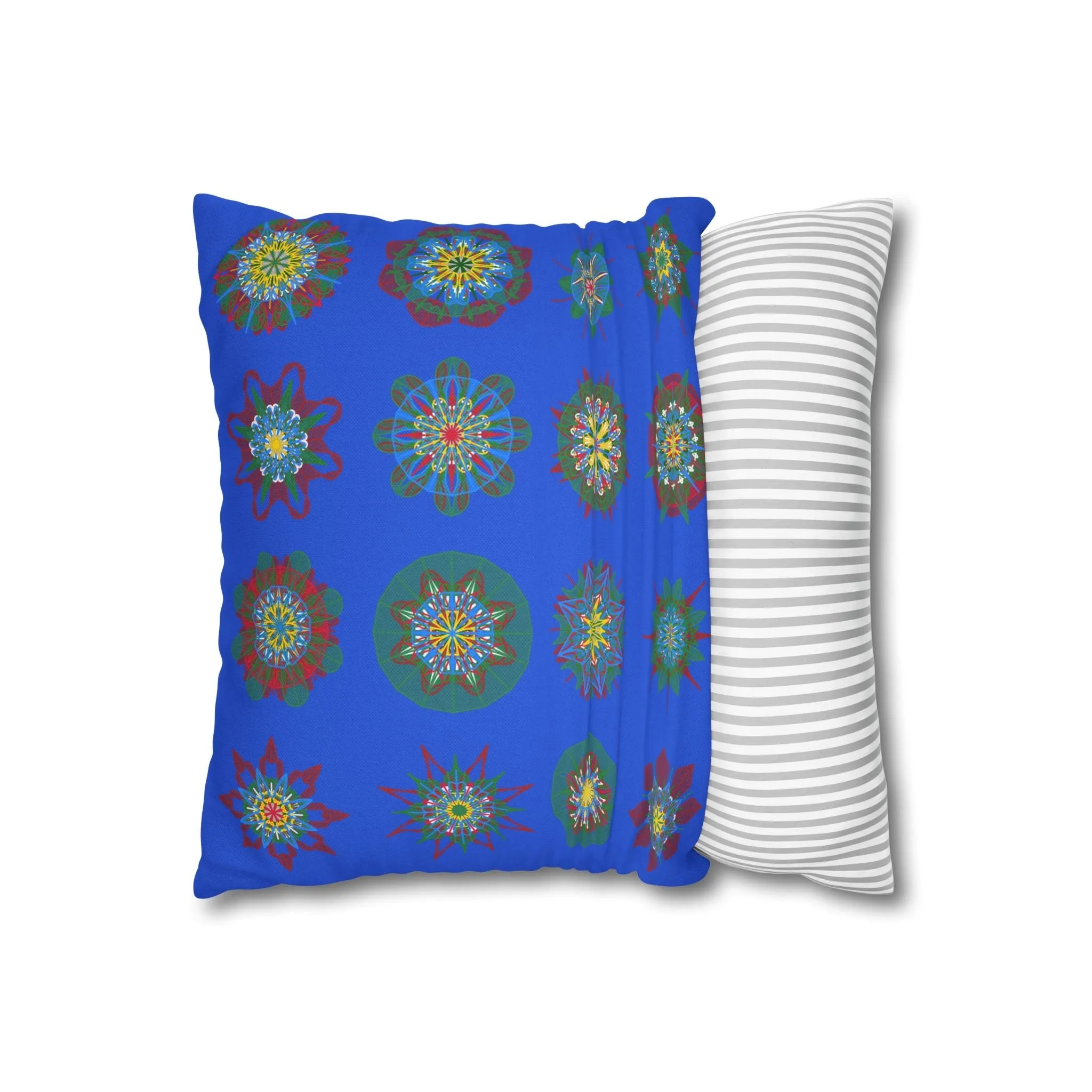 Handmade Mandala Art Pillowcase - Royal Blue